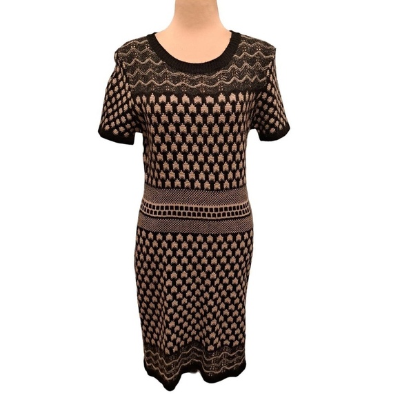 Romeo + Juliet Couture Black and Tan Dress Size M - Picture 1 of 7